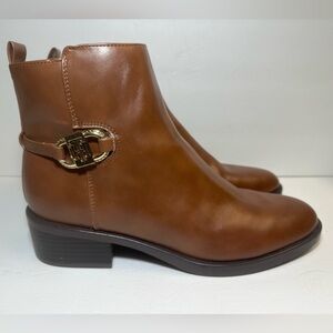 Tommy‎ Hilfiger Womens Cognac Brown Imiera Faux Leather Ankle Chelsea Boots 9.5